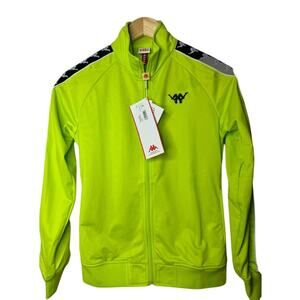 KAPPA 222 Banda Ganniston Track Jacket Womens Med Green/black Full Zip Poly NWT